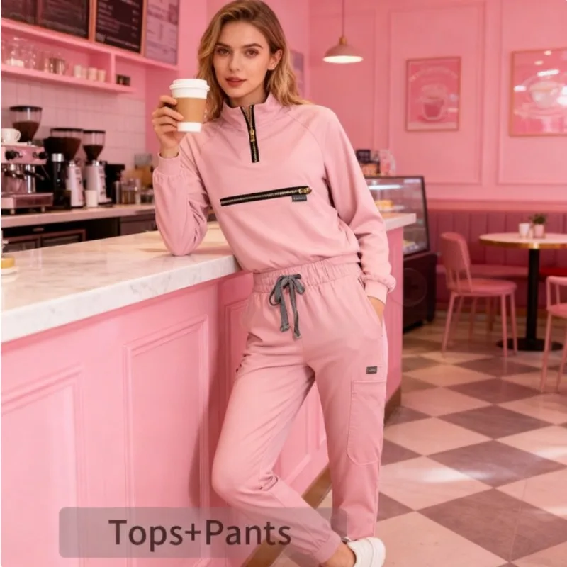 

Унисекс с длинными рукавами, эластичный воротник, комплект униформы