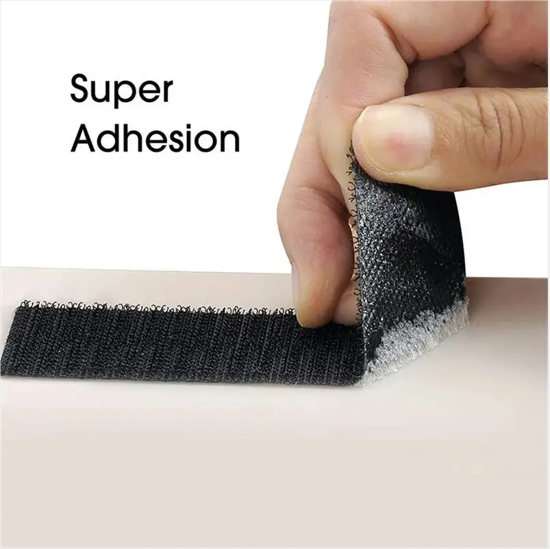 Strong Self Adhesive Hook and Loop Fastener Tape Nylon Sticker Hook Loop Adhesive with Glue for DIY 16/20/25/30/50/100mm