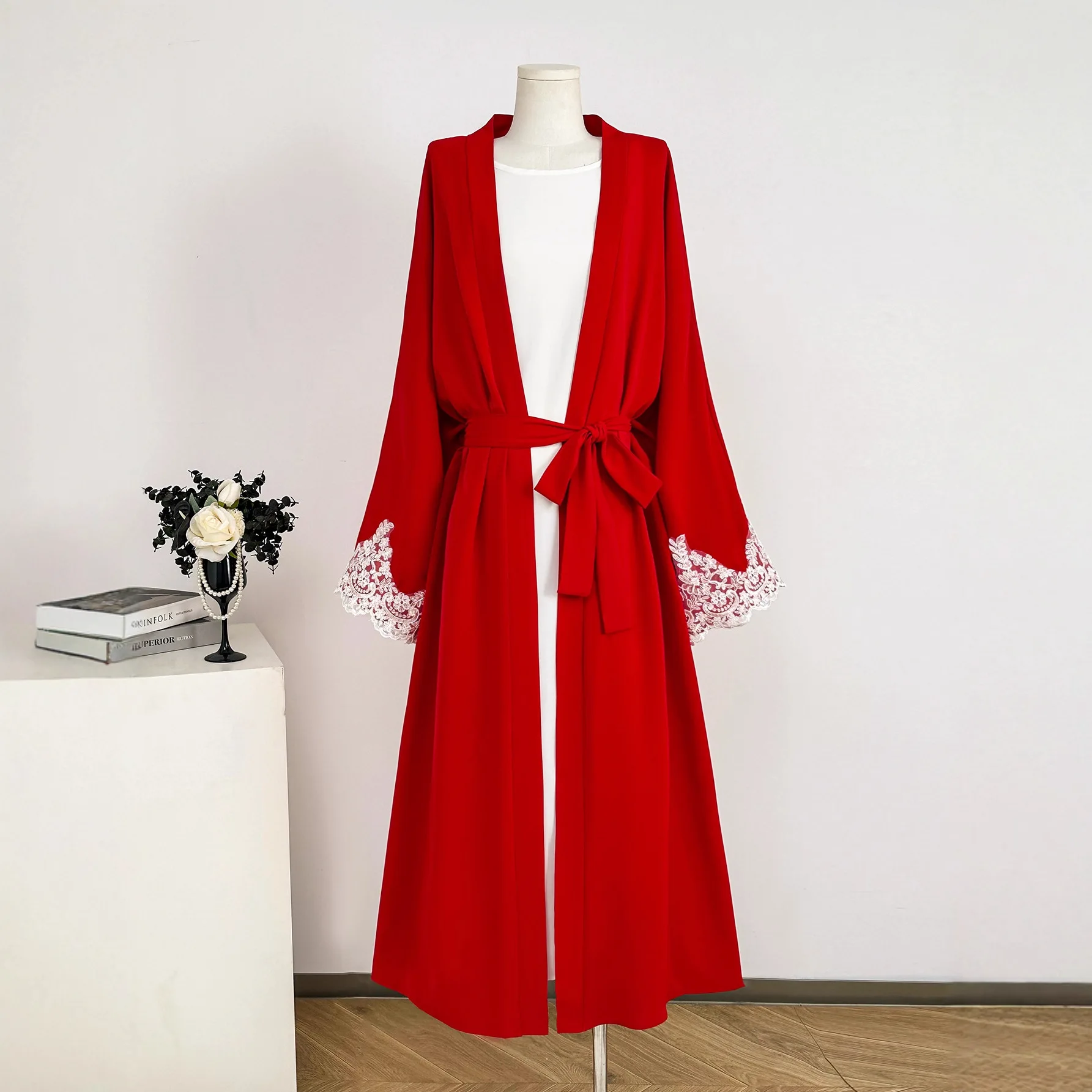 

Dubai Abaya Lace Kimono Cardigan Eid Women Muslim Sets Abayo Kaftan Ramadan Islam Clothing Turkey Kebaya Caftan Marocain Femme