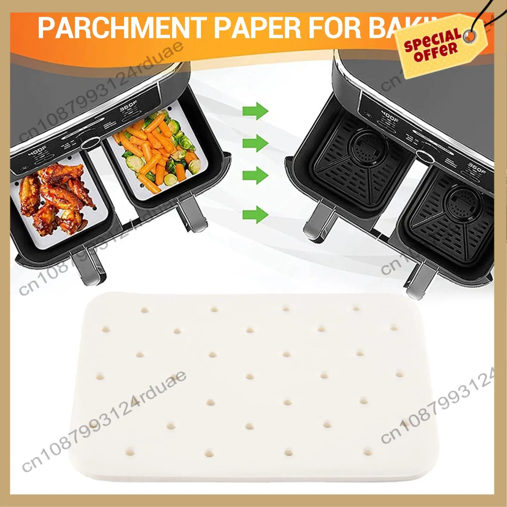 

A75T Fryer Paper,Air Fryer Parchment Paper Liners For Ninja Foodi Dual Air Fryer DZ201,DZ401 Air Fryer Liners Paper