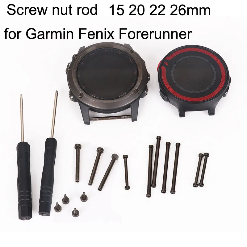 Watch Band Connecting Bar 15 20 22 26mm Watch Connector Screw Pin Rod for Garmin Fenix 3 5X 6 5S Forerunner 935 Screwdriver