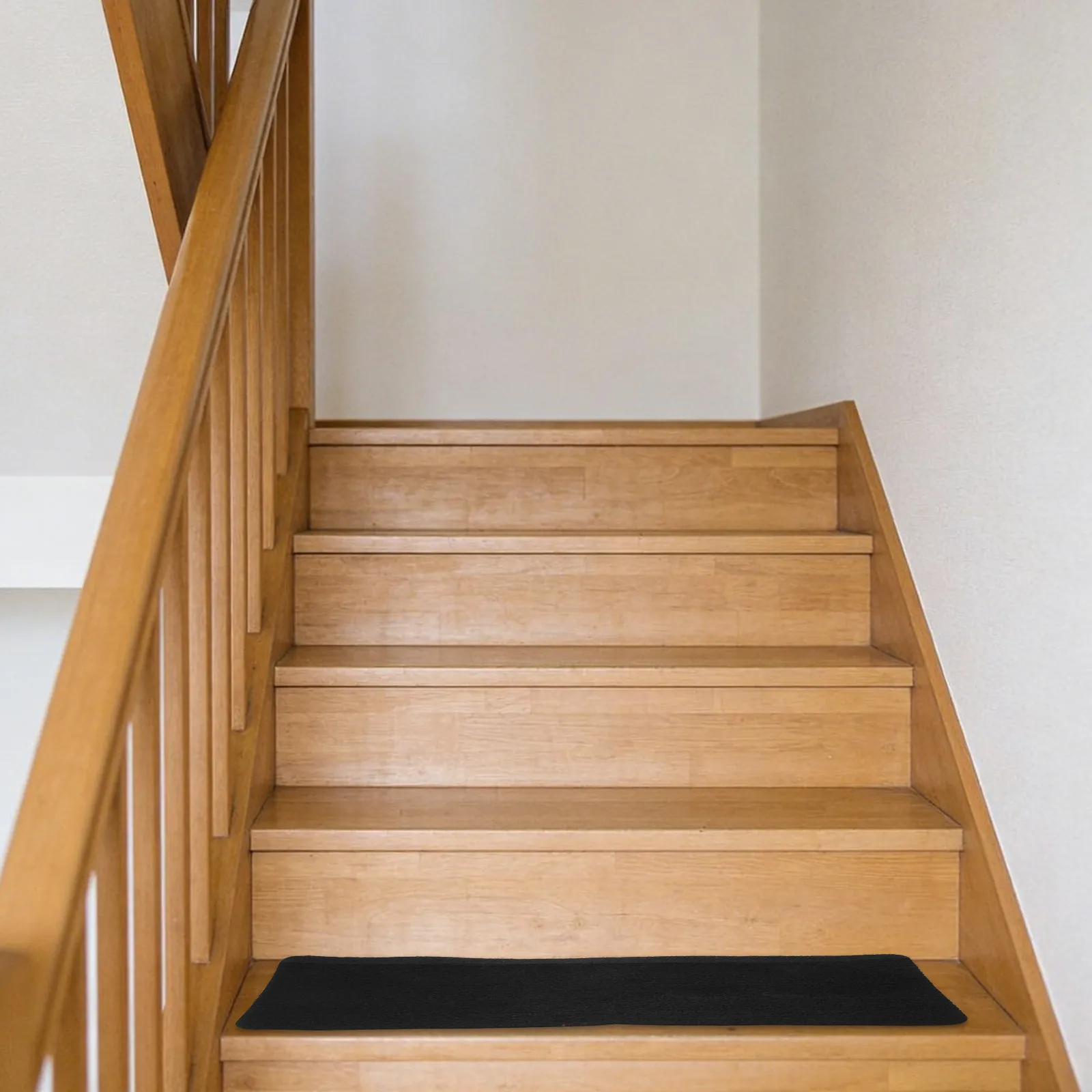 2Pcs Black Indoor Stair Tread Carpet Pads Non-Slip Step Mats for Wooden Stairs Self-Adhesive Removable Safety Mat Noise Reducing