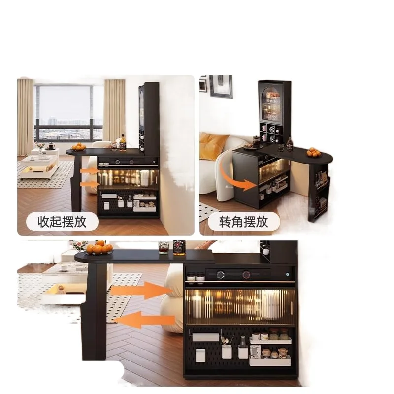 Amerikanischer Retro-Stehtisch, einziehbar, Sofaseite, multifunktionaler Trennschrank, mittelalterliche kleine Wohnung, Stehtisch, Haushalt