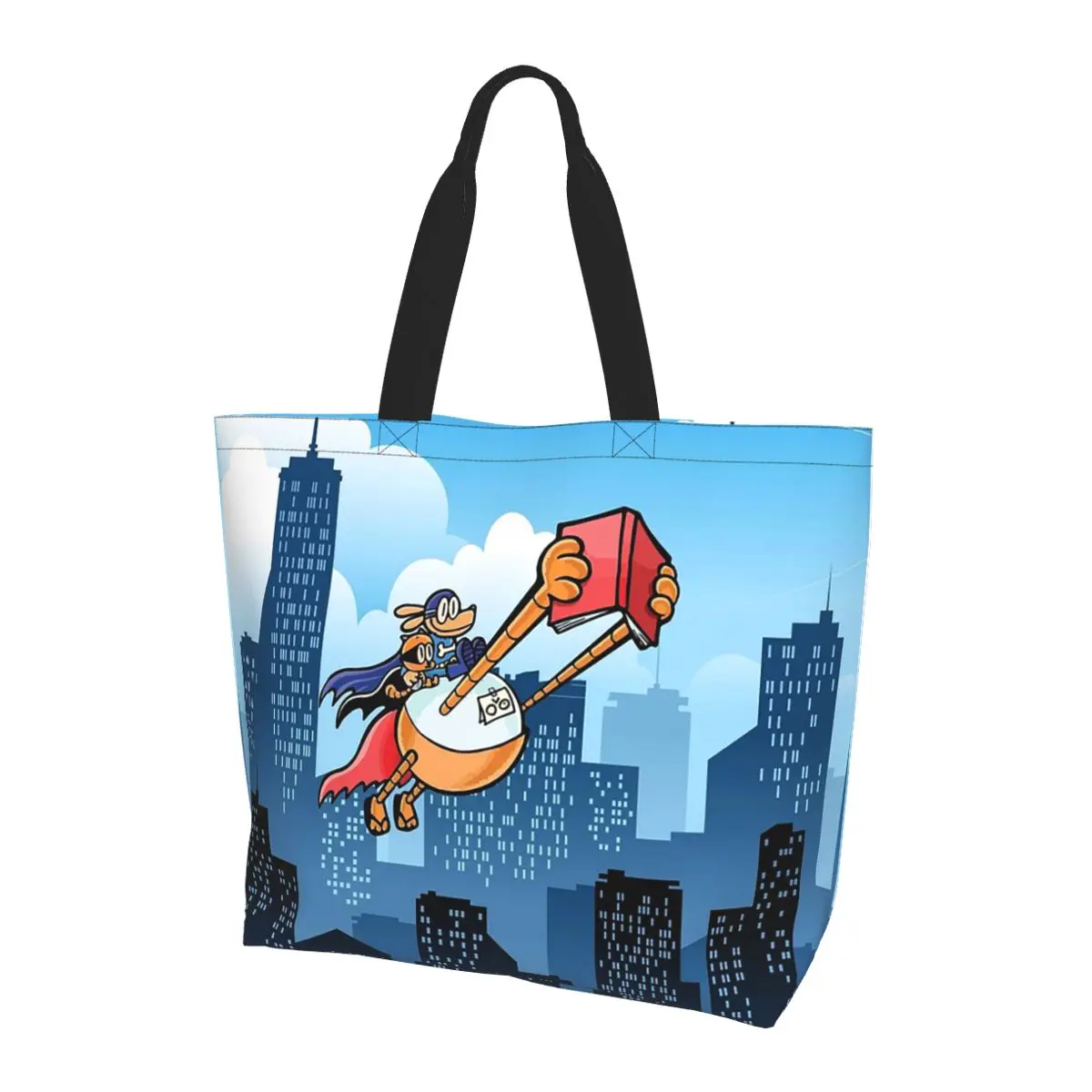 

Dog Guy And Cat Child - Supa Buddies Shopping Tote Bag Canvas Large Capacity Shoulder Bags Shopper Grocery Handbag for Women