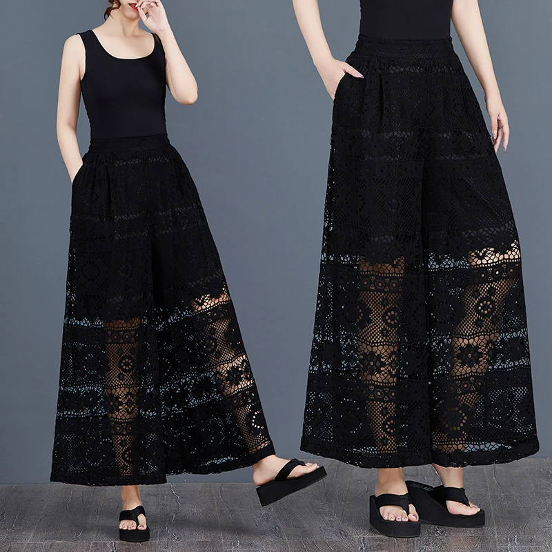 Plones Anchos Casus Nes de Talla ande, Estilo Hoado, de Pierna Ancha, a la Moda, Combinables con Todo, Estilo V...