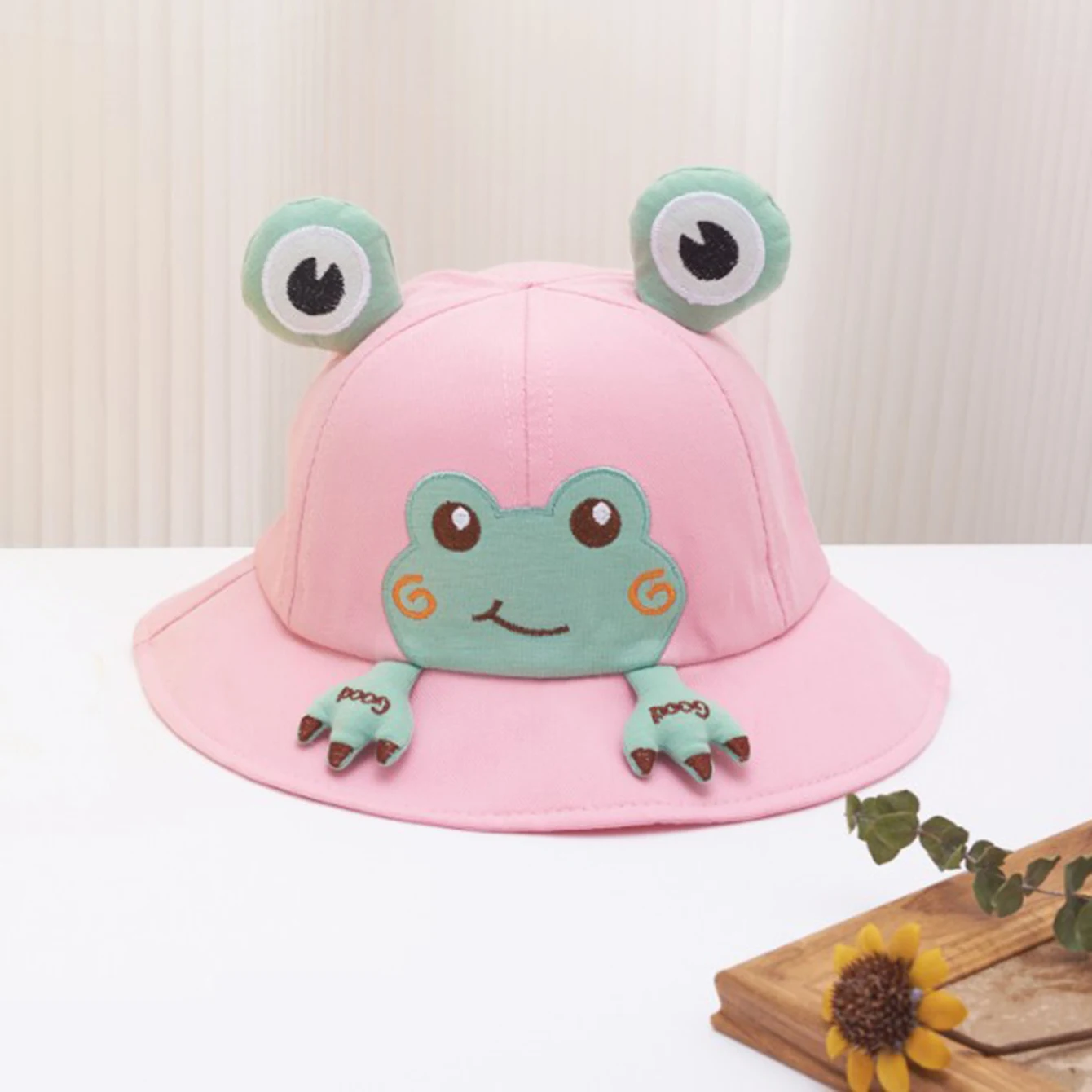Cute Little Frog Baby Hat for Sun Protection, Fisherman Hat for Children Traveling, Sun Protection Hats for Boys and Girls image 5