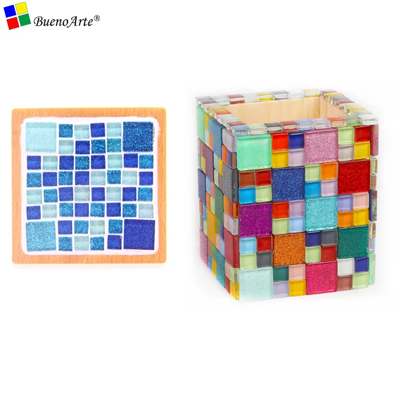 2cm Shiny Glass Mosaic DIY Handmade Material Color Square Granular Bathroom Tiles Wholesale Bulk  Self Adhesive Mosaic Tiles 1kg