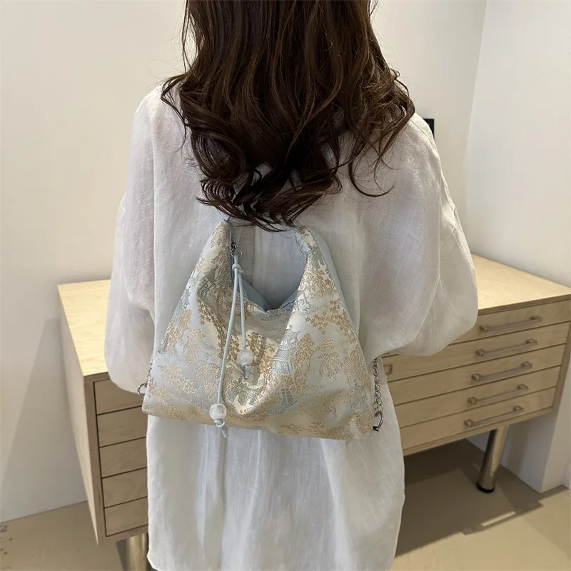 

Fashionable Chinese Embroidery Handbag Brand Versatile Shoulder Bag Chinese Style Tote Bag Trend Designer Travel Backpack Wallet