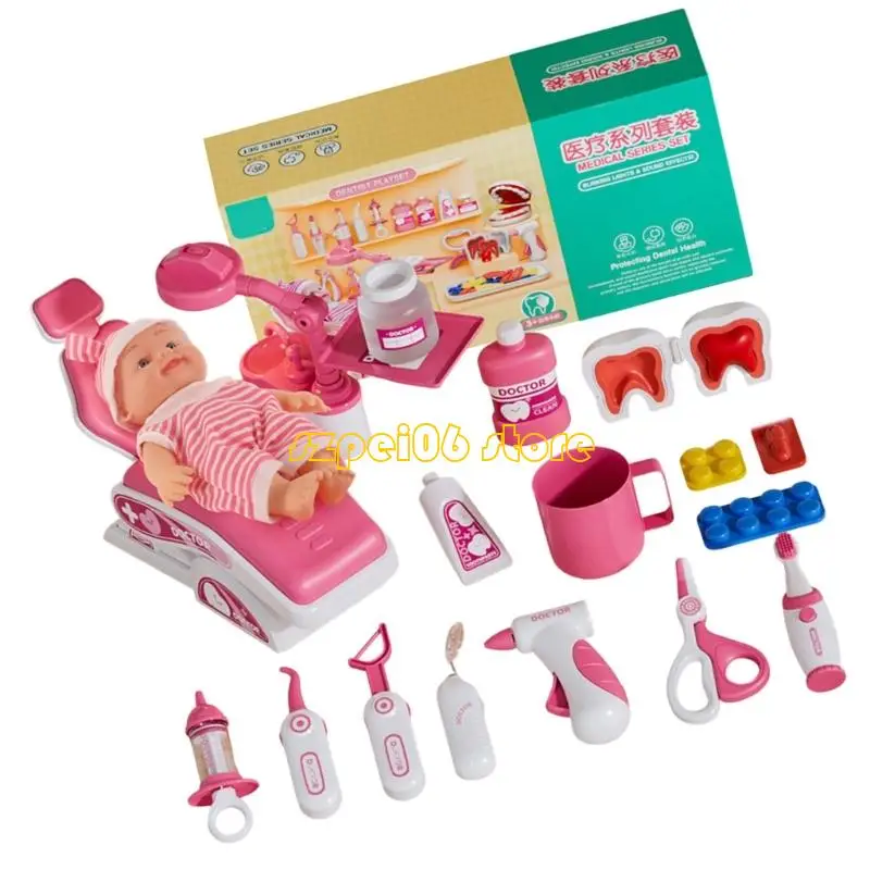 45bf Kids Dentist Roleplay Toy Toy Bright Color Realistic Doctor Roleplay Toy