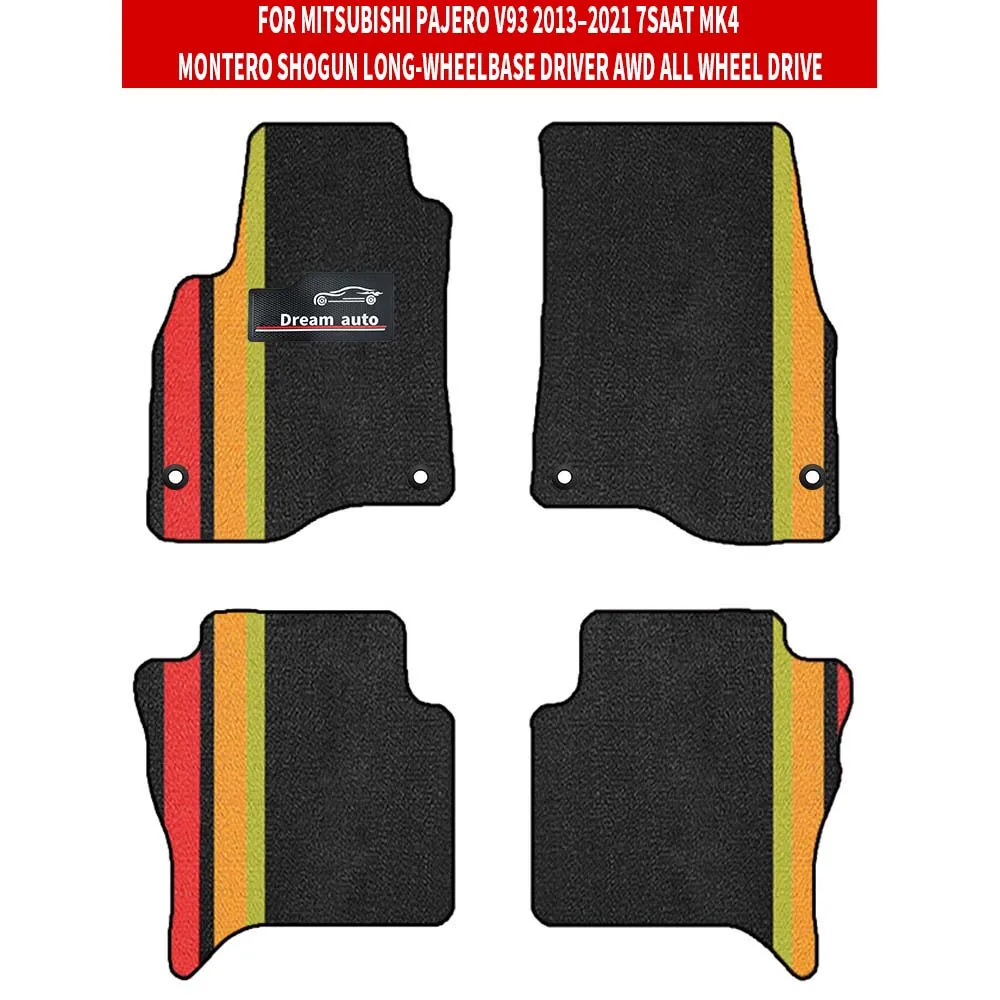 

Custom Car Floor Mats For Mitsubishi Pajero V93 2013–2021 7saat MK4 Montero Shogun Long-wheelbase Auto Carpets Accessorie