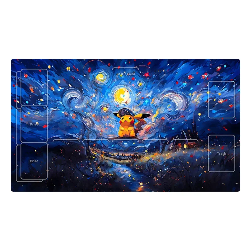 Anime Pokemon GAME PTCG dedykowana karta Playmat Battle Against Starry Night seria Pikachu Gengar kolekcja prezent zabawka 60*35*0.2cm