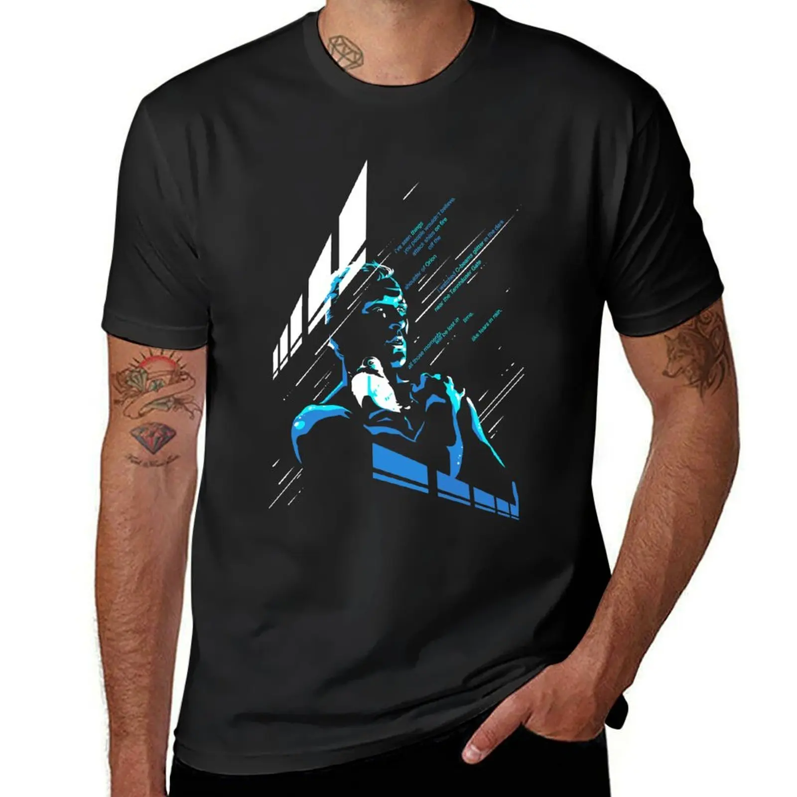 like tears in rain T-Shirt customs customs design your own anime clothes men clothings