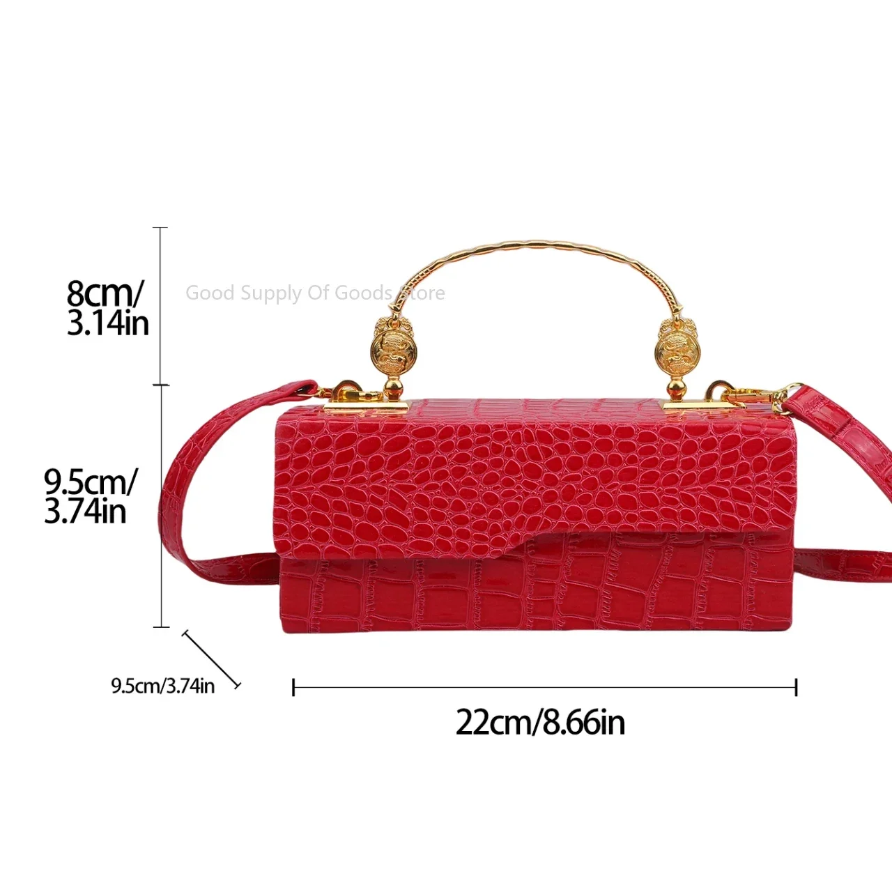 حقيبة كروس بنمط التمساح الأسود، صندوق أنيق، حقيبة أحمر الشفاه، حقيبة يد مصممة ومحفظة عالية الجودة من جلد البولي يوريثان