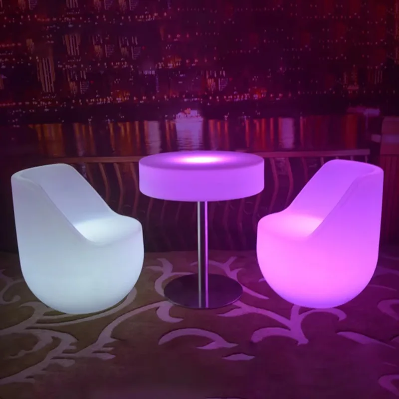 Colorfuldeco Rechargeable Led Light Waterproof Bar Chair Glow  Plastic Party Furniture Outdoor Patio Furniture Coffee Tables