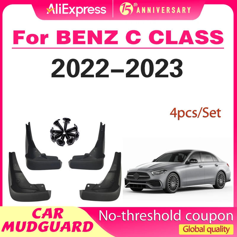 

4x for Mercedes Benz C Class W206 2022 2023 MudFlaps Mudguards Splash Guards Mudflap Front Wheels Fender Car Styling Accessories