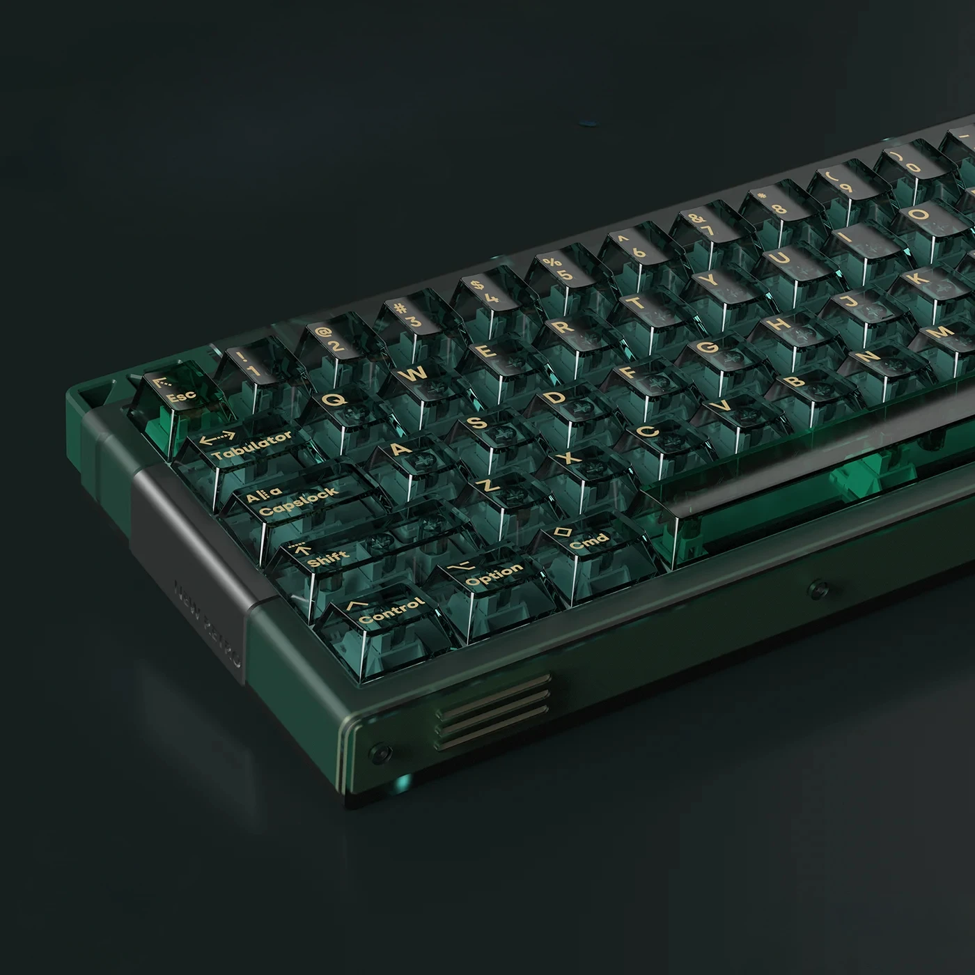 Green silence, transparent green PC keycaps, custom mechanical keyboard