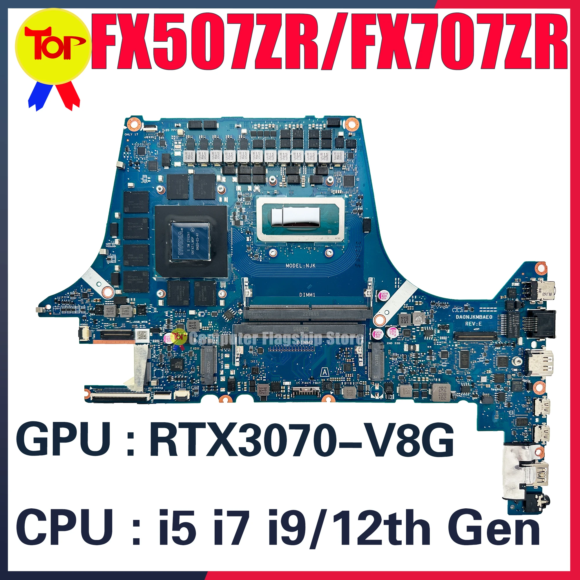 KEFU Mainboard For ASUS FX507ZM FX517ZM FX517ZR FX707ZM FX507ZR FX707ZR TUF507Z TUF707Z TUF517Z Laptop Motherboard i5 i7 i9 12th