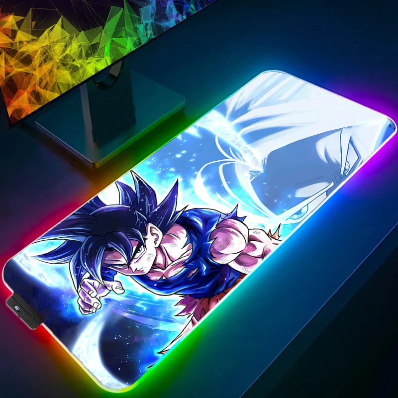 

Dragon Ball Mouse Pad RGB Gaming Accessories Gabinete Gamer Computer Large Desk Mat Backlight Keyboard Tablet Anime Mousepad LED