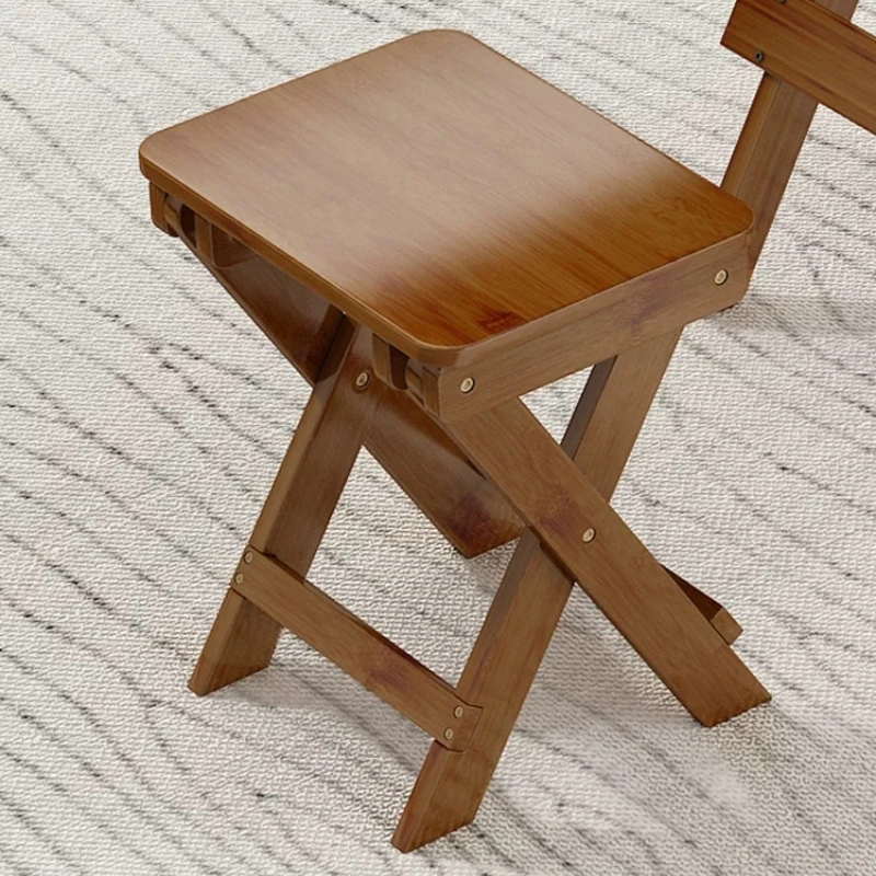 Lightweight Bamboo Folding Stool, Portable Fishing Camping Chair,Home Entryway Changing Seat Bench, No Install Durable Kid Stool