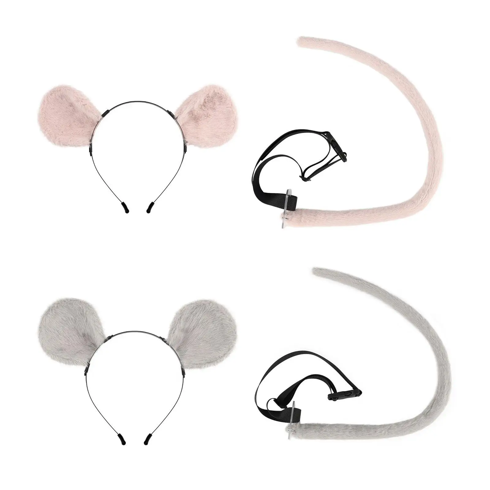 Mouse Ear Headband Hair Hoop Hairband for Women Girls Plush Animal Headband for Christmas Holiday Halloween Carnival Masquerade