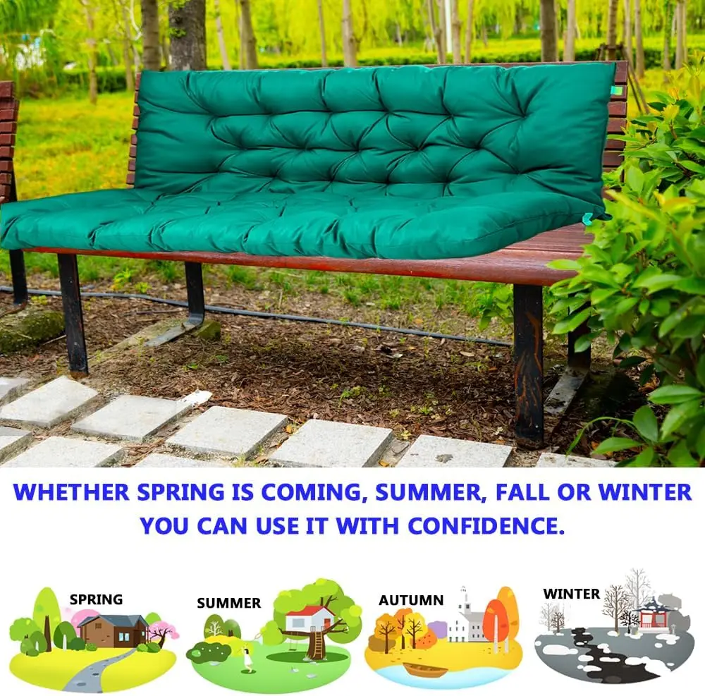Outdoor Patio Porch Swing Use, Waterproof Three Seat Swing Replacement Cushions, Aquamarine Color, 70 x 40 in - view 6