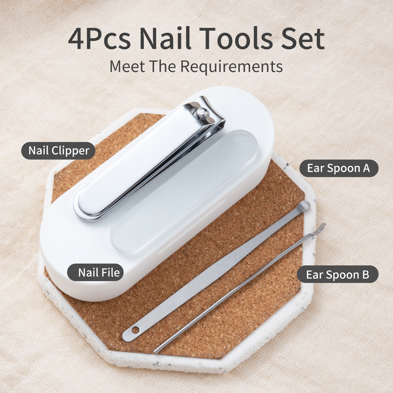 Set di tagliaunghie da 4 pezzi Set di lime per unghie in vetro nano con scatola di immagazzinaggio per strumento di cura personale per manicure per regalo da viaggio