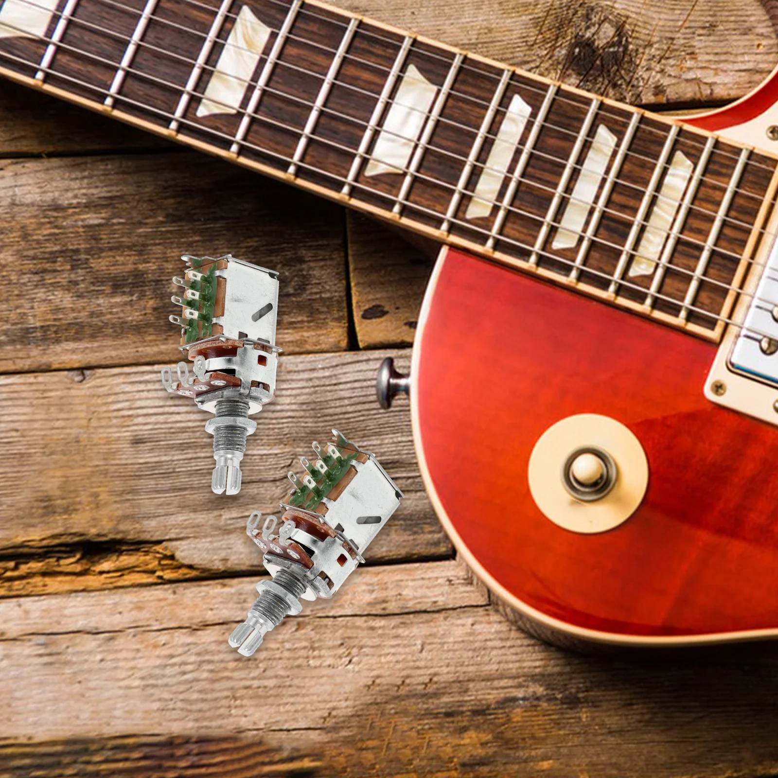Potenciómetro de bajo de guitarra eléctrica, interruptor de Control de tono de volumen, ollas de empuje de repuesto para arnés de cableado de guitarra, 2 uds.
