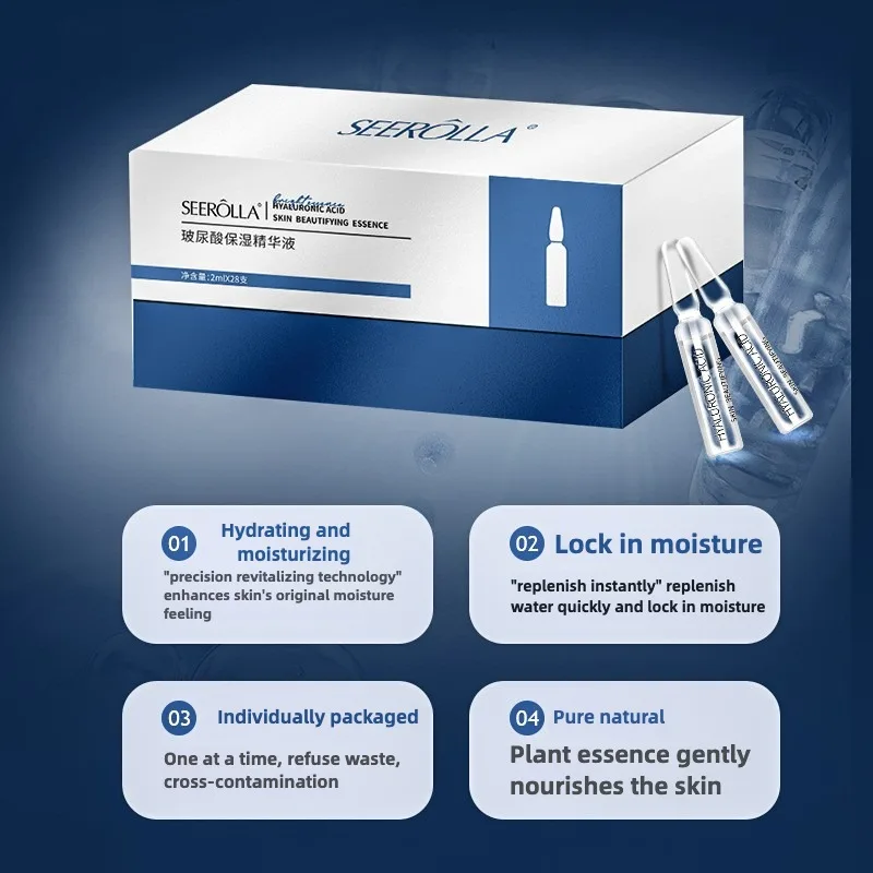 Hyaluronic Acid Serum Anti-Aging Moisturizing Shrink Pores Hydrating Whitening Essence For Microneedle Instruments Skin Care