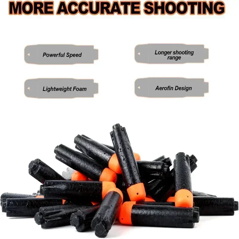 H40PCS New Black Bullets for  Ultra Toy Guns Refill Pack The Ultimate in Darts Sniper Game Compatible Only Ultra Blaster