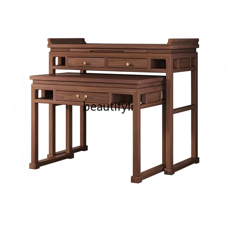 

New Chinese Style Solid Wood Altar Household Buddha Shrine Worship Table Ancestor Prayer Altar Table