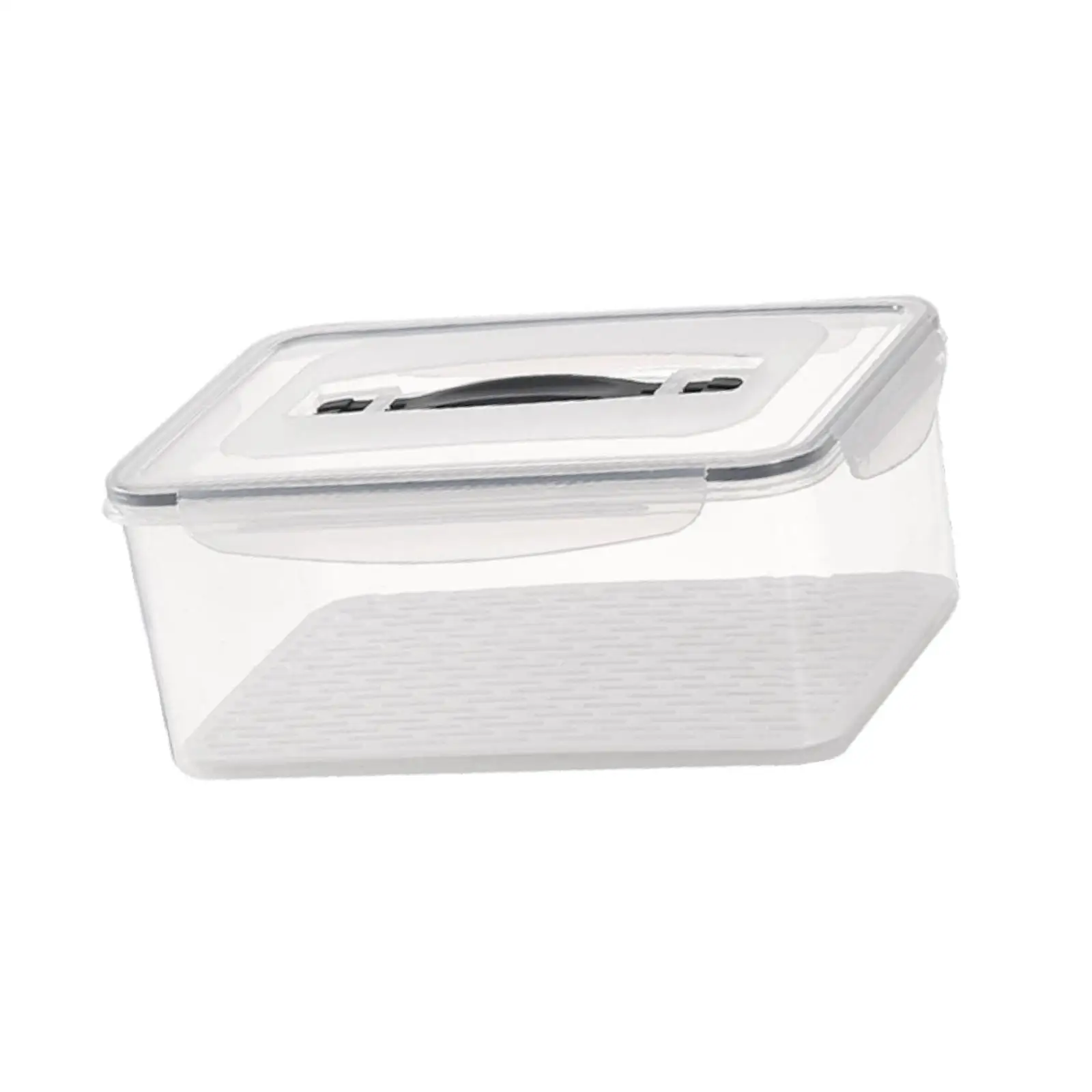 Refrigerator Storage Box with Handle Tableware Clear Preservation Box Space Saving Leakproof Fresh Vegetable Fruit Box for Home