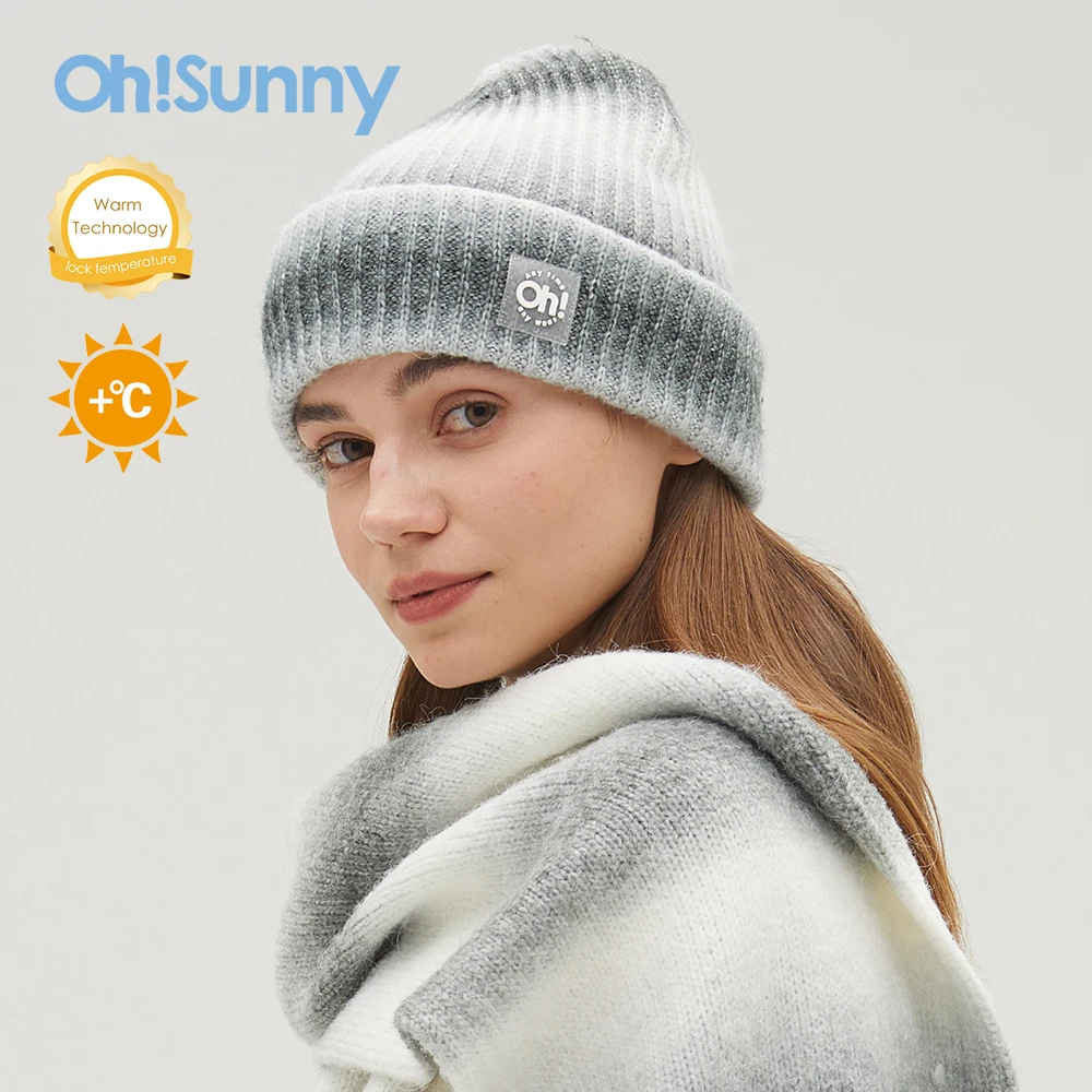 

OhSunny Winter Wool Beanies for Women Unisex Solid Color Knit Hat Fashion Cute Warm Bonnet Cashmere Skullies Ski Cap