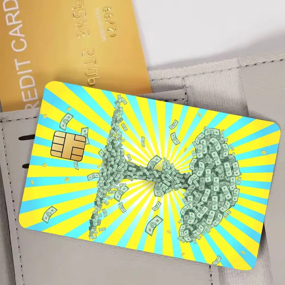 Nuclear Atomic Cash Money Mushroom Cloud Bank Credit Cards Bus Pass Stickers Cool Decoration Waterproof 4PCS Card
