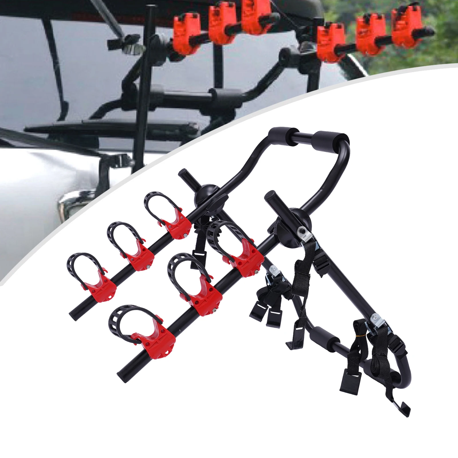 For Car Trunk Mount 3 Bicycle Carrier Sedan Hatchback Minivan SUV Bike Rack