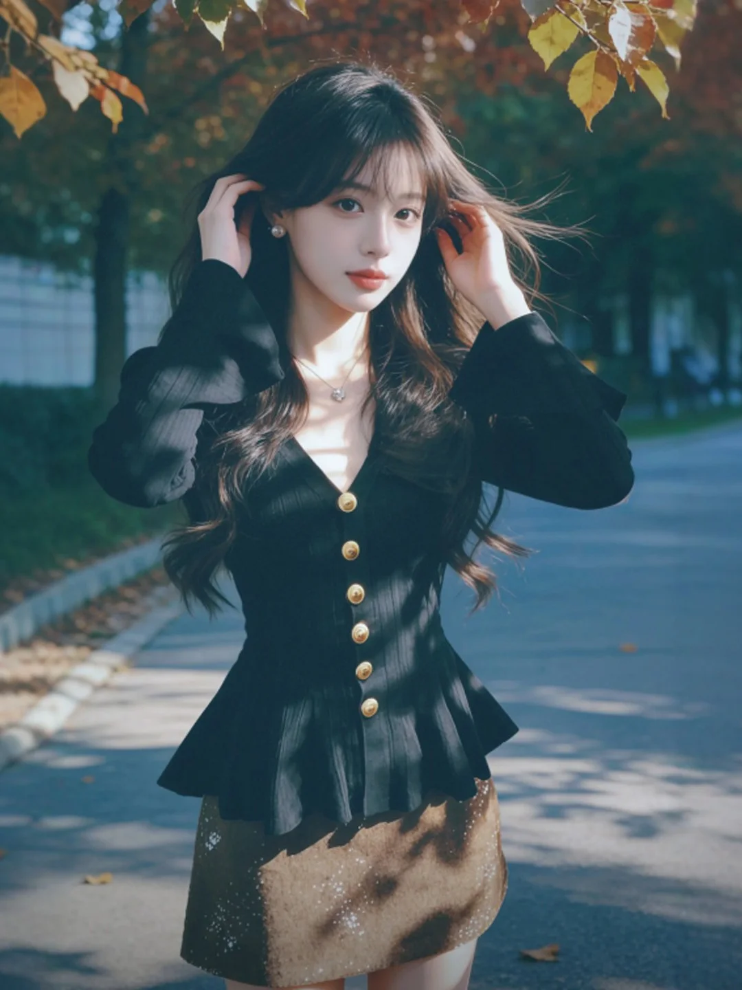 

Корейский модный топ с V-образным вырезом и утягивающим эффектом на талии, весна 2026, теплый, однотонный, стандартной длины