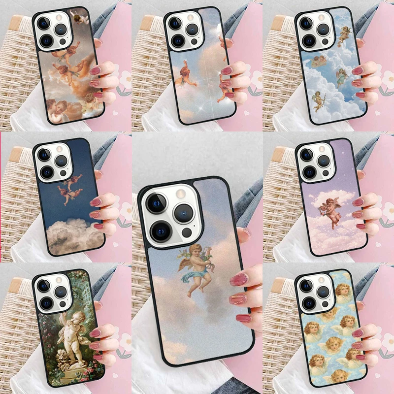 Angel Cupid Art Soft Phone Case Cover for iPhone 16 Promax 15 Pro 13 14 Plus 11 12 Mini XR XS MAX Coque