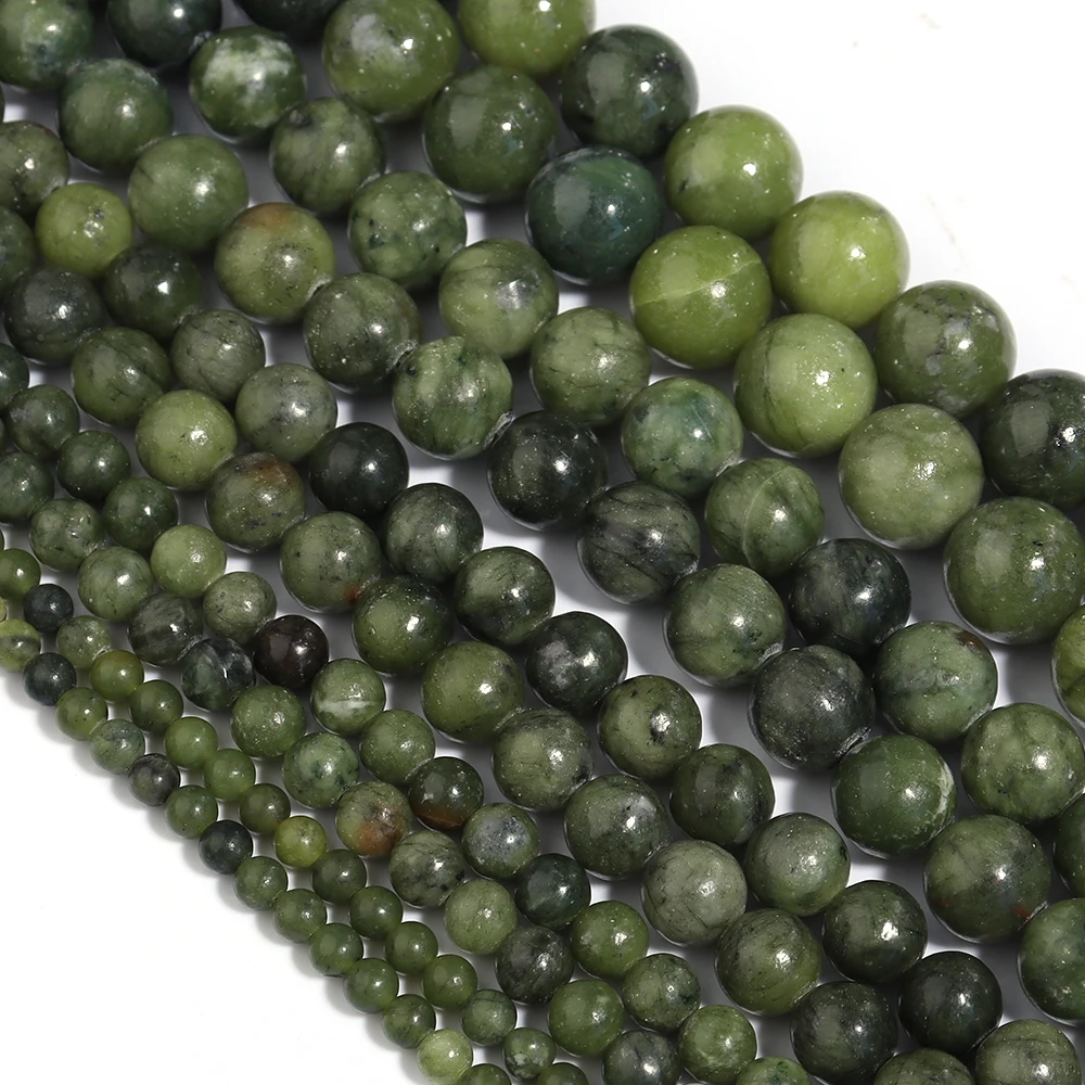 4 6 8 10 12 mm Naturstein Runde Perlen Grüne Südliche Jade Perlen Lose Spacer Perlen Für DIY Schmuck Machen Halskette Armband