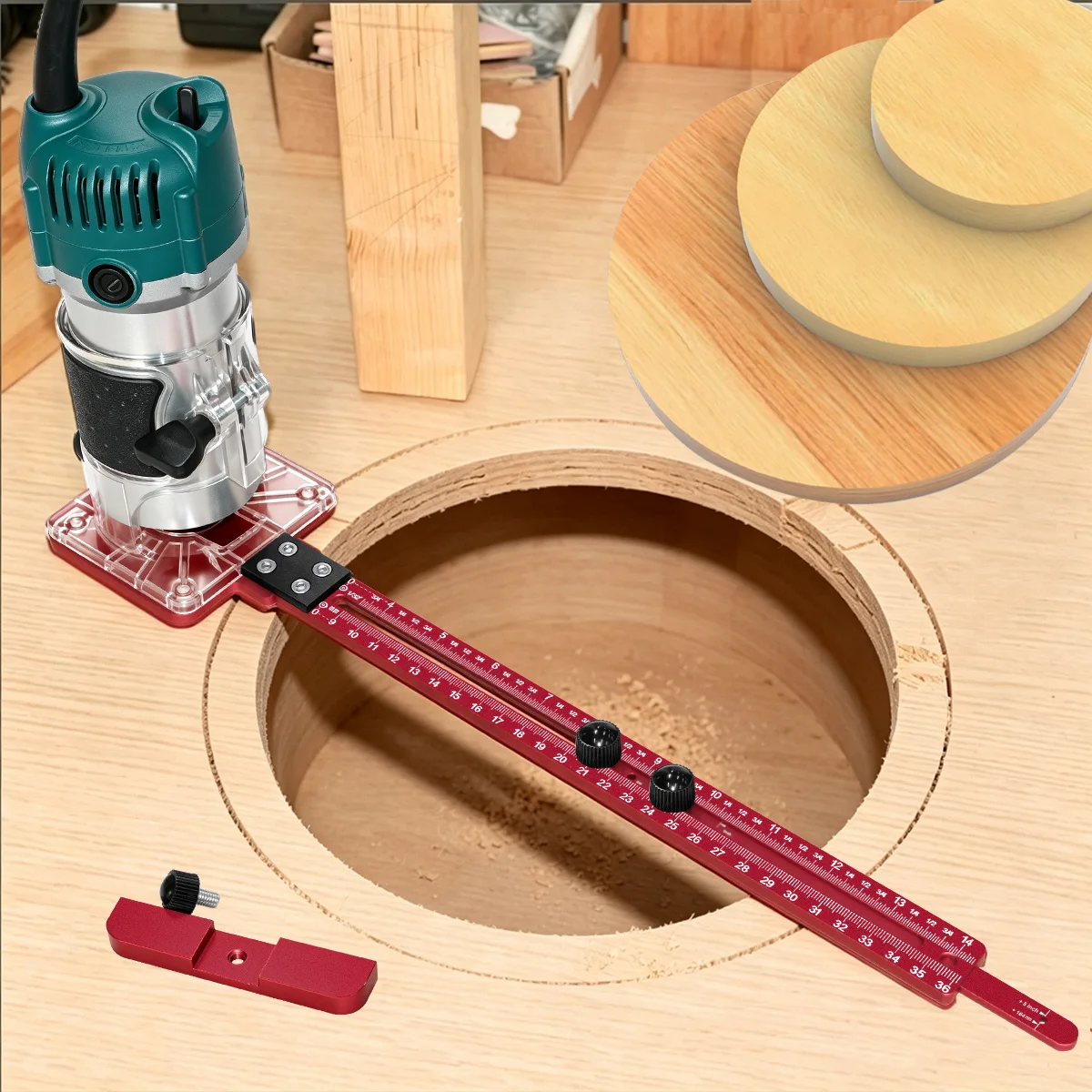 3-in-1 Woodworking Milling Jig Extendable Groove Support Guide, Adjustable Cutting Locator for Router Trimmer Woodworking Tool
