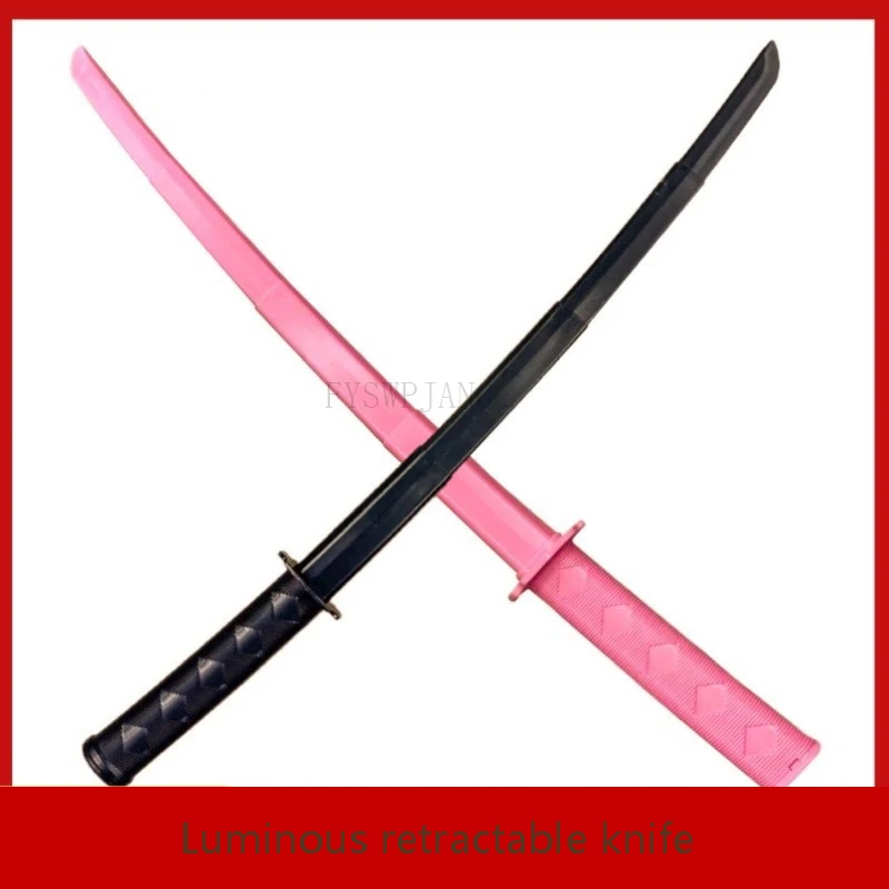 2PCS Creative 3D Printed Luminous Retractable Knife Toy Retractable Sword Simulation Yasuo Knife Children's Toy Movie Props