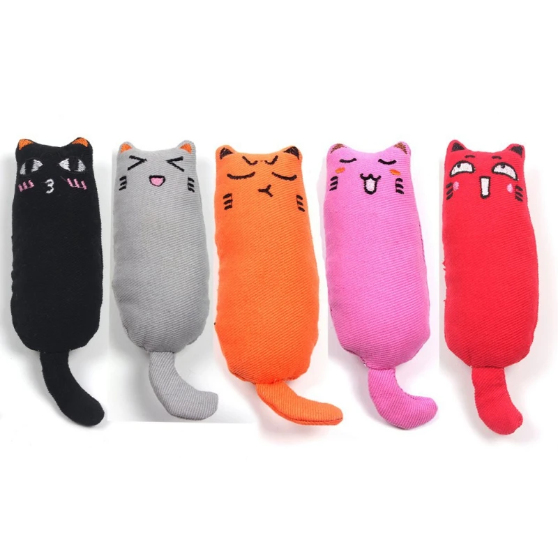 Cute Cat Toys Teeth Grinding Catnip Toys Funny Interactive Plush Cat Toy Pet Kitten Chewing Toy Claws Thumb Bite Little Pillow