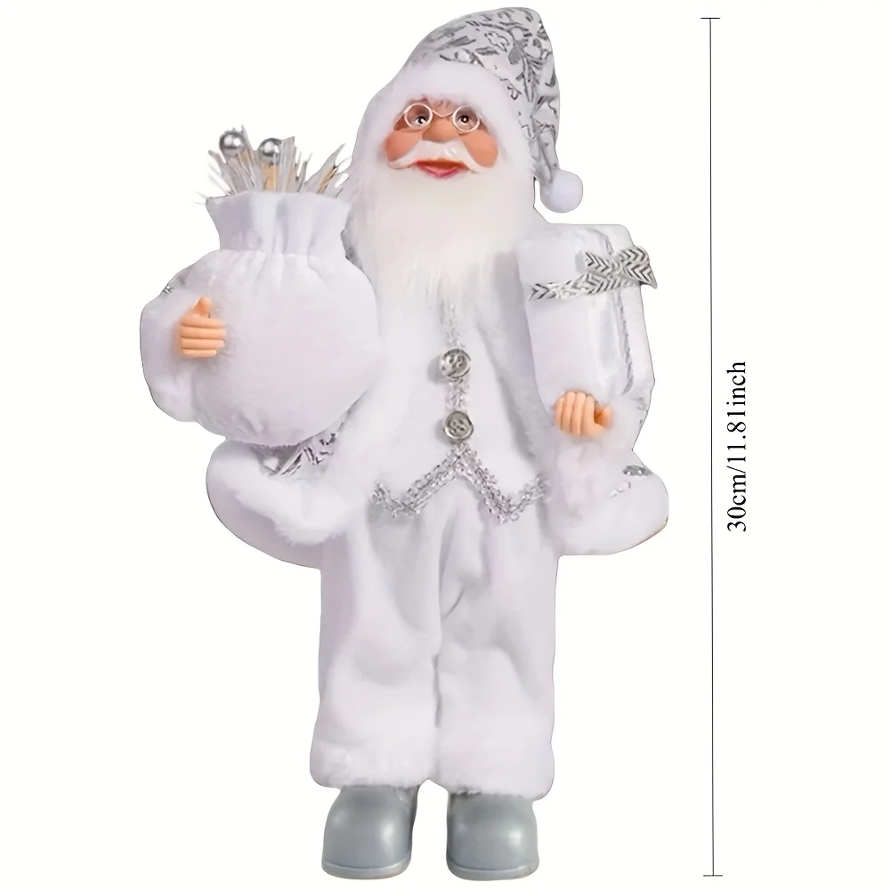 الأبيض الدائمة والجلوس سانتا كلوز، السنة الجديدة، هدايا عيد الميلاد، المفروشات المنزلية، ديكورات النوافذ #3
