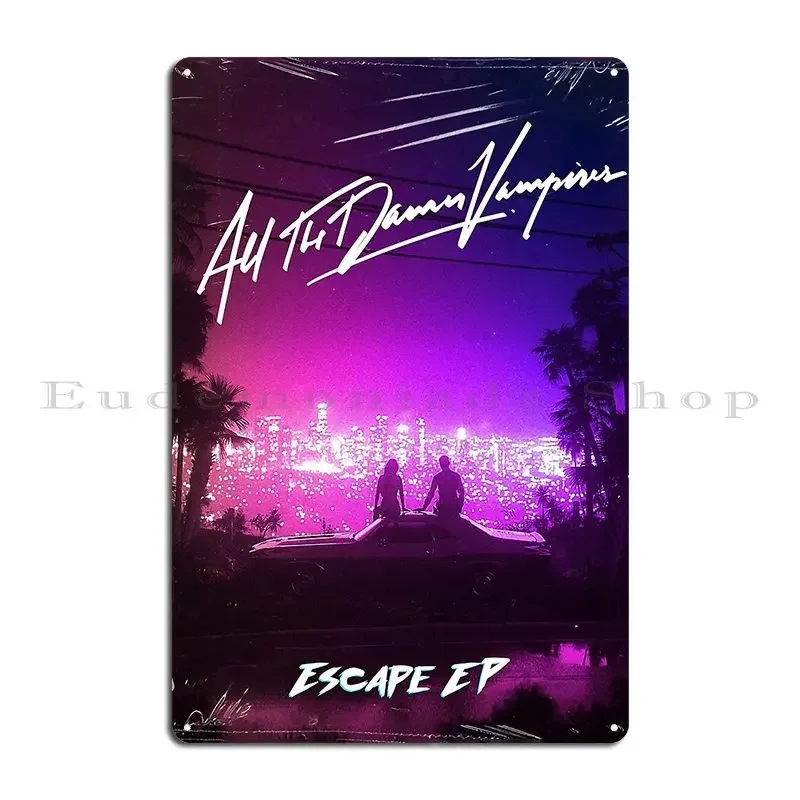 Escape To The Night Metal Plaque Poster Customize Custom Home Wall Decor Cinema Tin Sign Poster