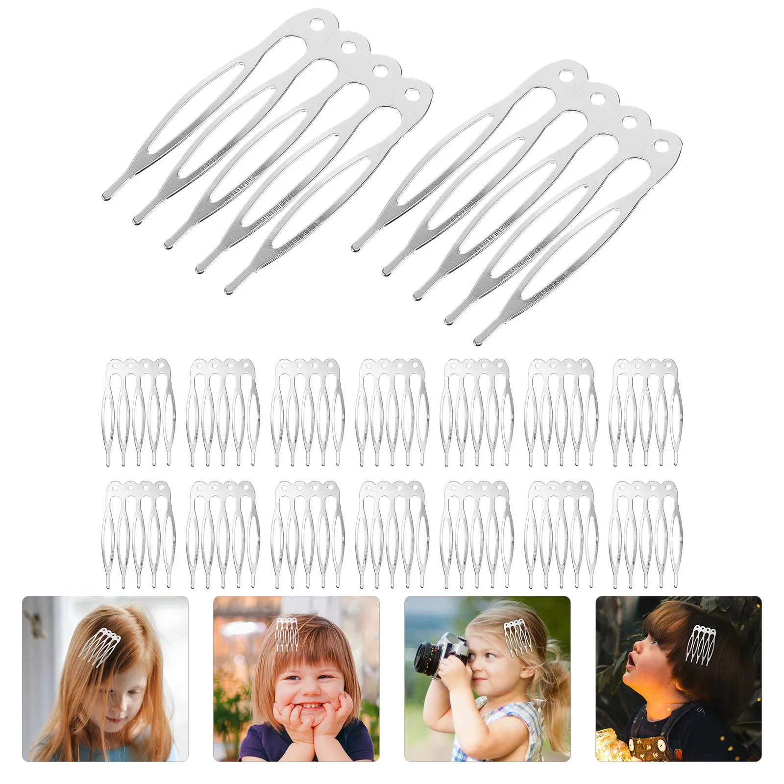 

50Pcs Bridal Hair Combs for Women Lightweight Metal Side Combs Perfect for Wedding Anniversary Honeymoon Performance Styling