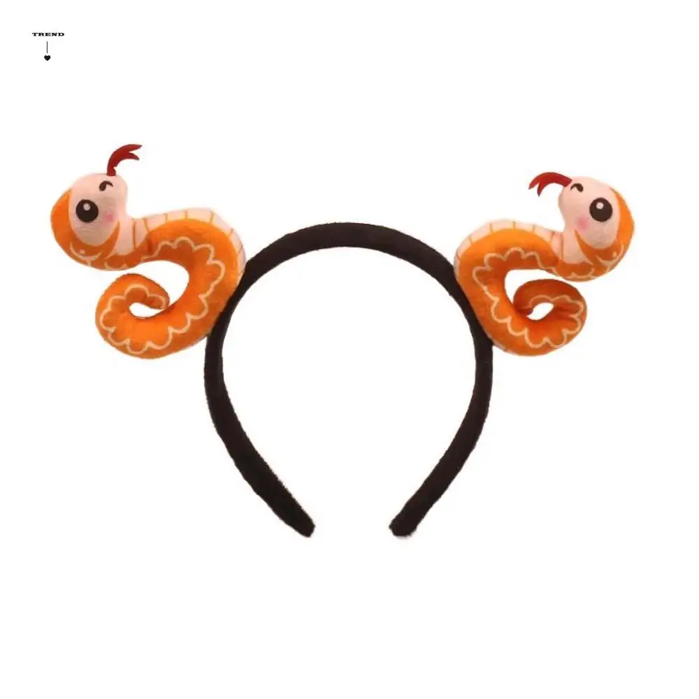 

Creative Wash Face Plush Snake Headband Headwear New Year Plush Snake Hairband Korean Style Headdress New Year Hair Hoop Outdoor