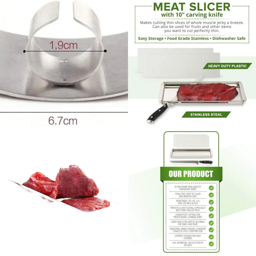 

Набор прецизионных вяленых нарезков для говядины: равномерная толщина, можно мыть в посудомоечной машине, 10 ножей для идеальных вяленых ломтиков