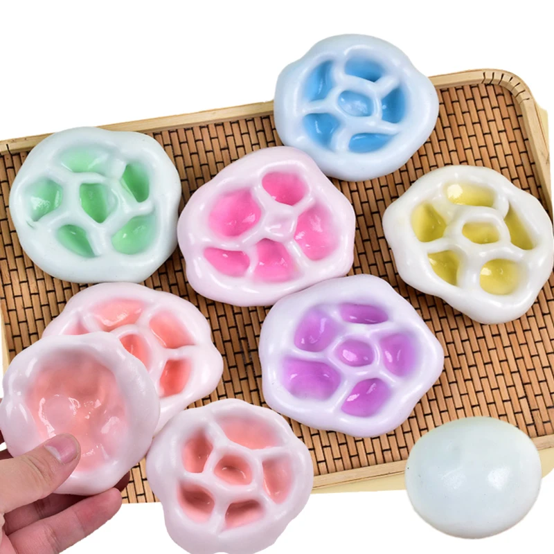 Bola de Areia Moldável a Vácuo, Bola Anti-stress de Uva, Bola Barulhenta para Alívio do Estresse, Brinquedo Calmante para Apertar na Mesa, Presente de Aniversário