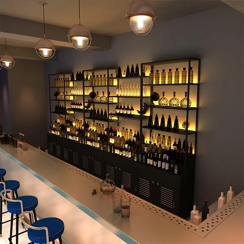 Wine cabinet, display cabinet, Qingba commercial, Baijiu lighting bar, restaurant, wine rack, storage rack