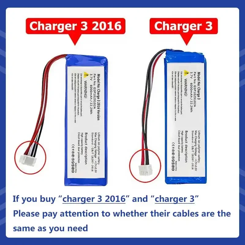 XDOU  New GSP1029102A 5000mAh Battery For  JBL Charge 3 2016 Version Batteries + Tools
