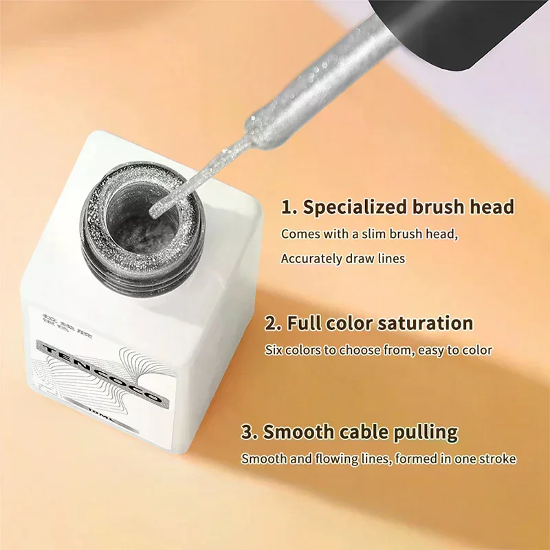 반사 글리터 라이너 젤 실버 골든 네일 폴리쉬 라인 그리피티 페인팅 스트라이프 DIY 프렌치 네일 디자인 페인팅 젤