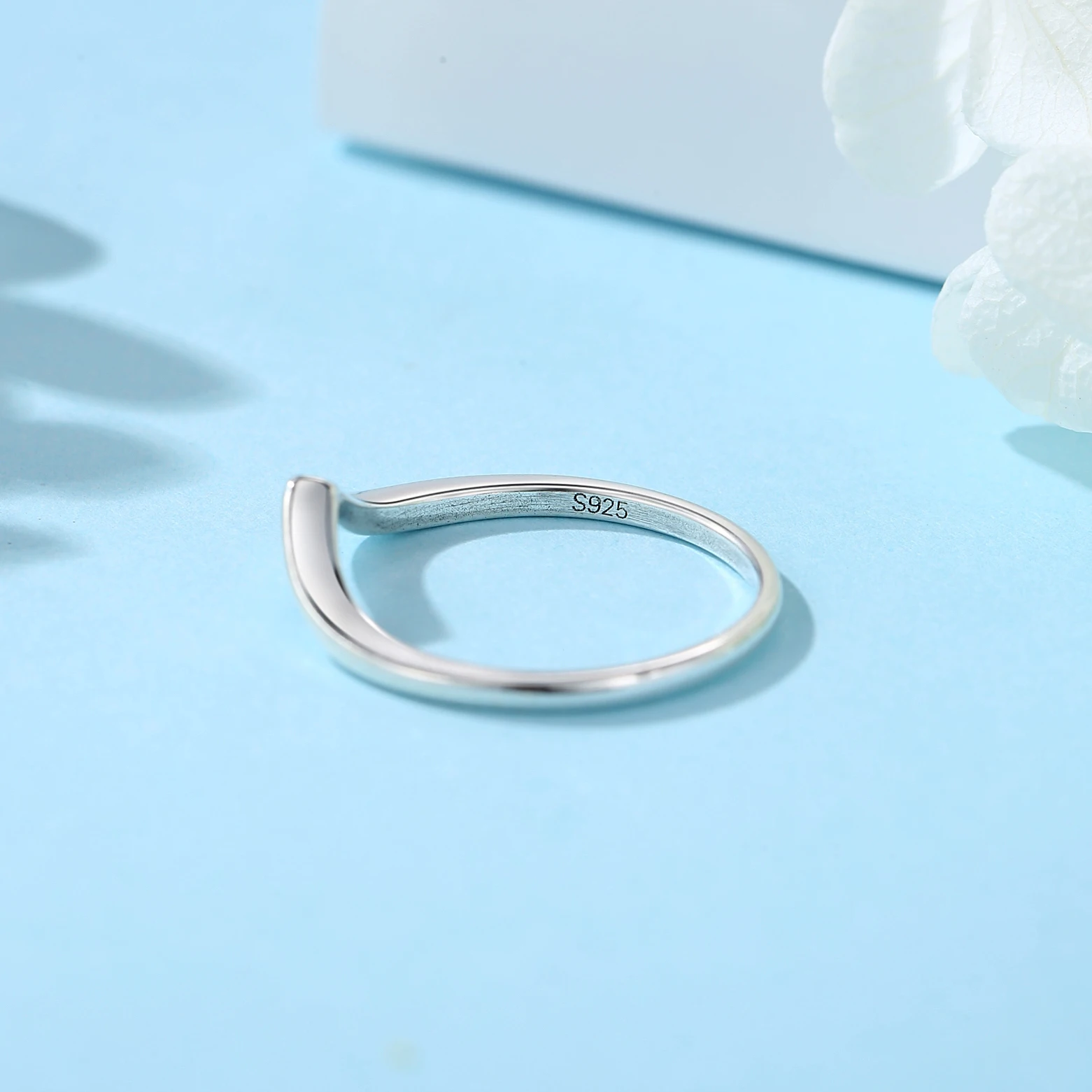 Original 925 Sterling Silver Rings For Women Love Heart Wishbone Rose Gold Engagement Wedding Stackable Ring Jewelry Gift view 6